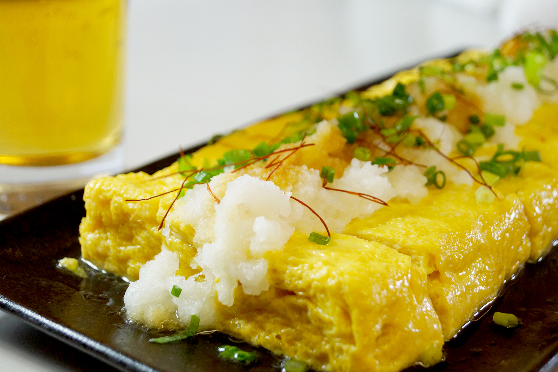 ビールのおつまみに天領だし巻き